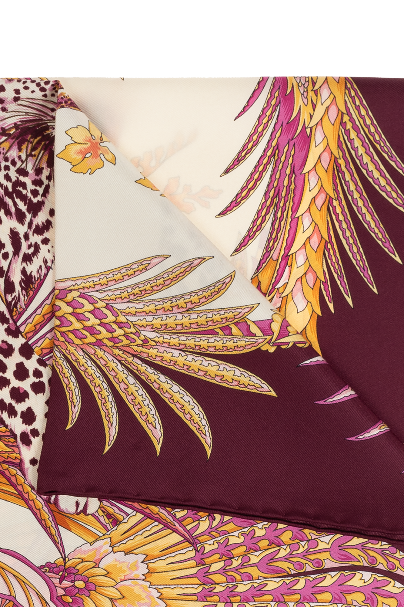 Burgundy Silk scarf with print FERRAGAMO - Vitkac Italy